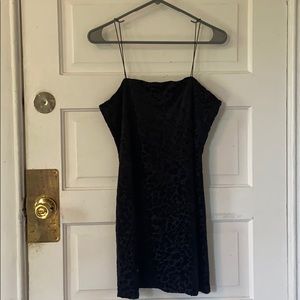 Black Cheetah Velvet Dress